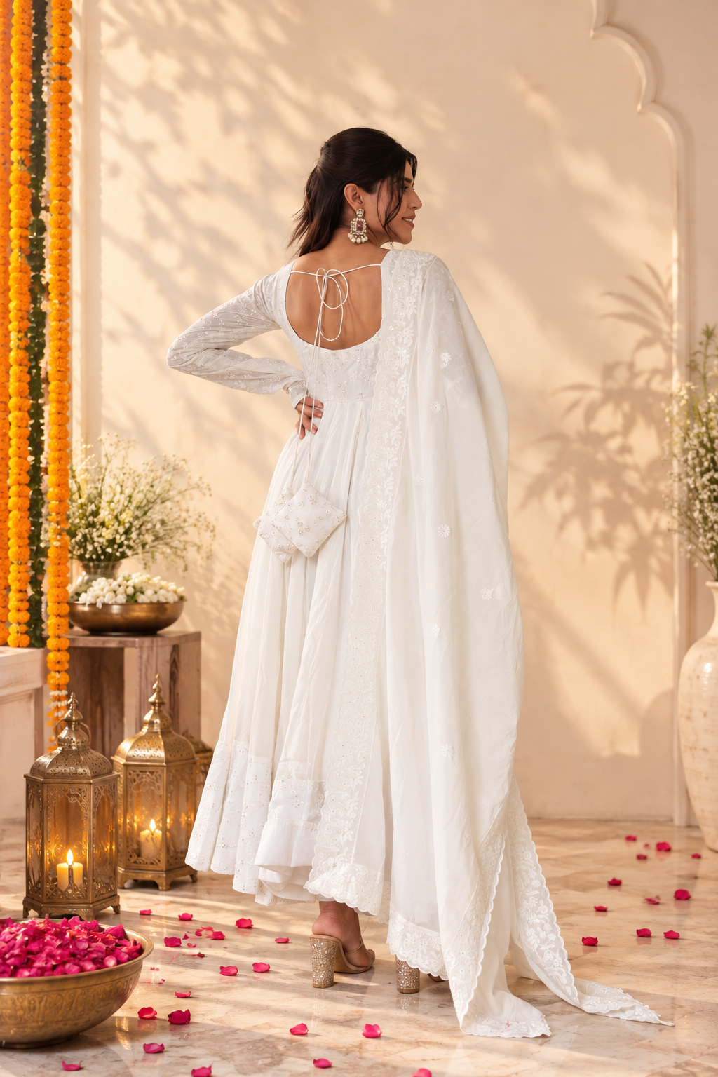 Beautiful Chikankari Fabric Anarkali Dress