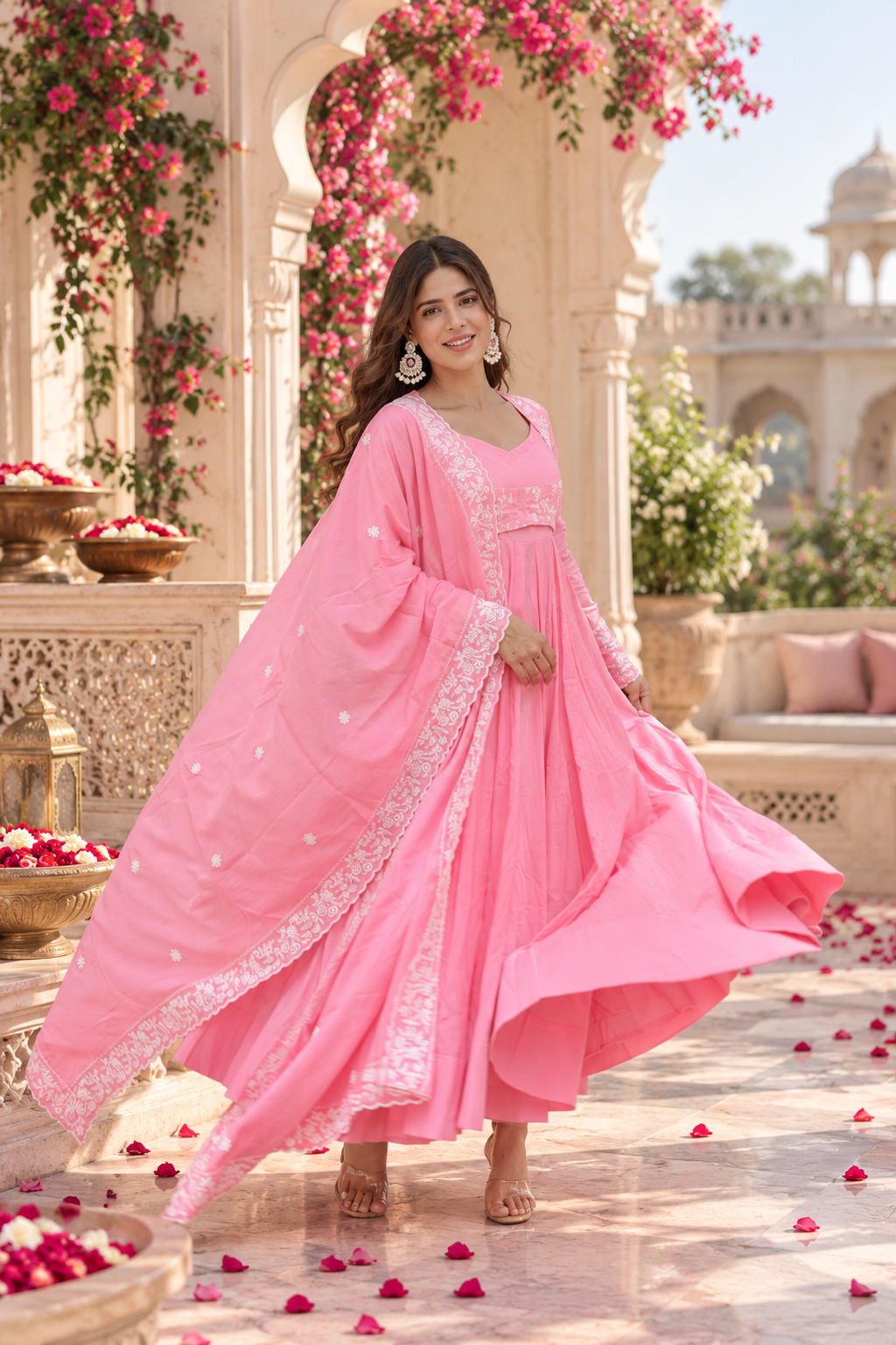Chikankari Jacket Style Anarkali Suit Set