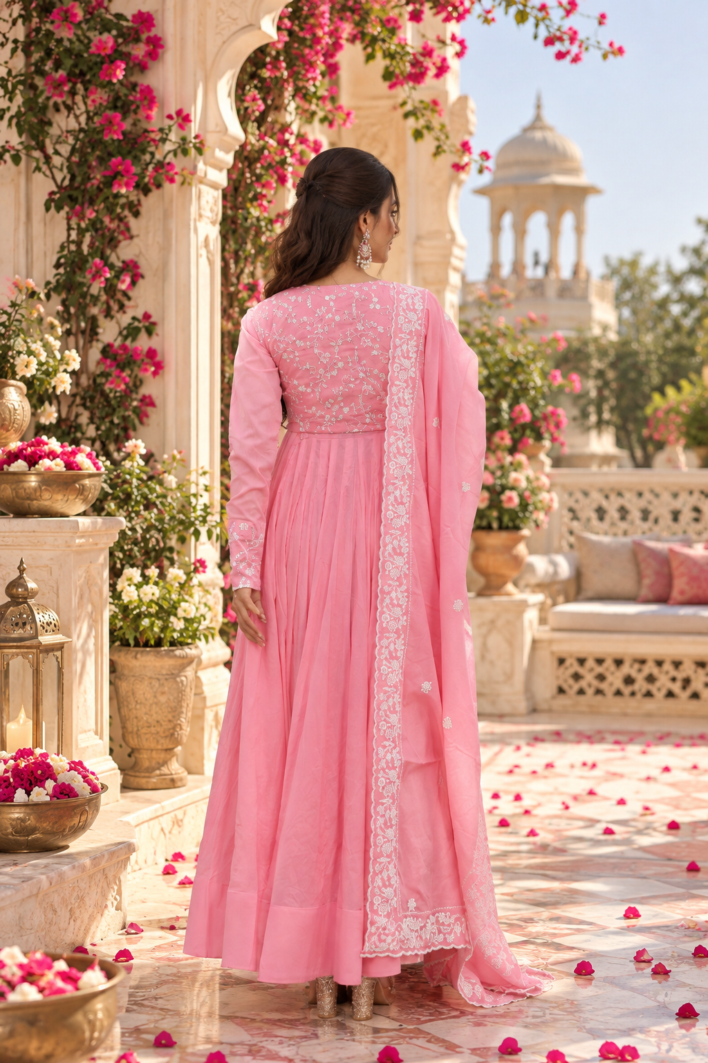 Chikankari Jacket Style Anarkali Suit Set