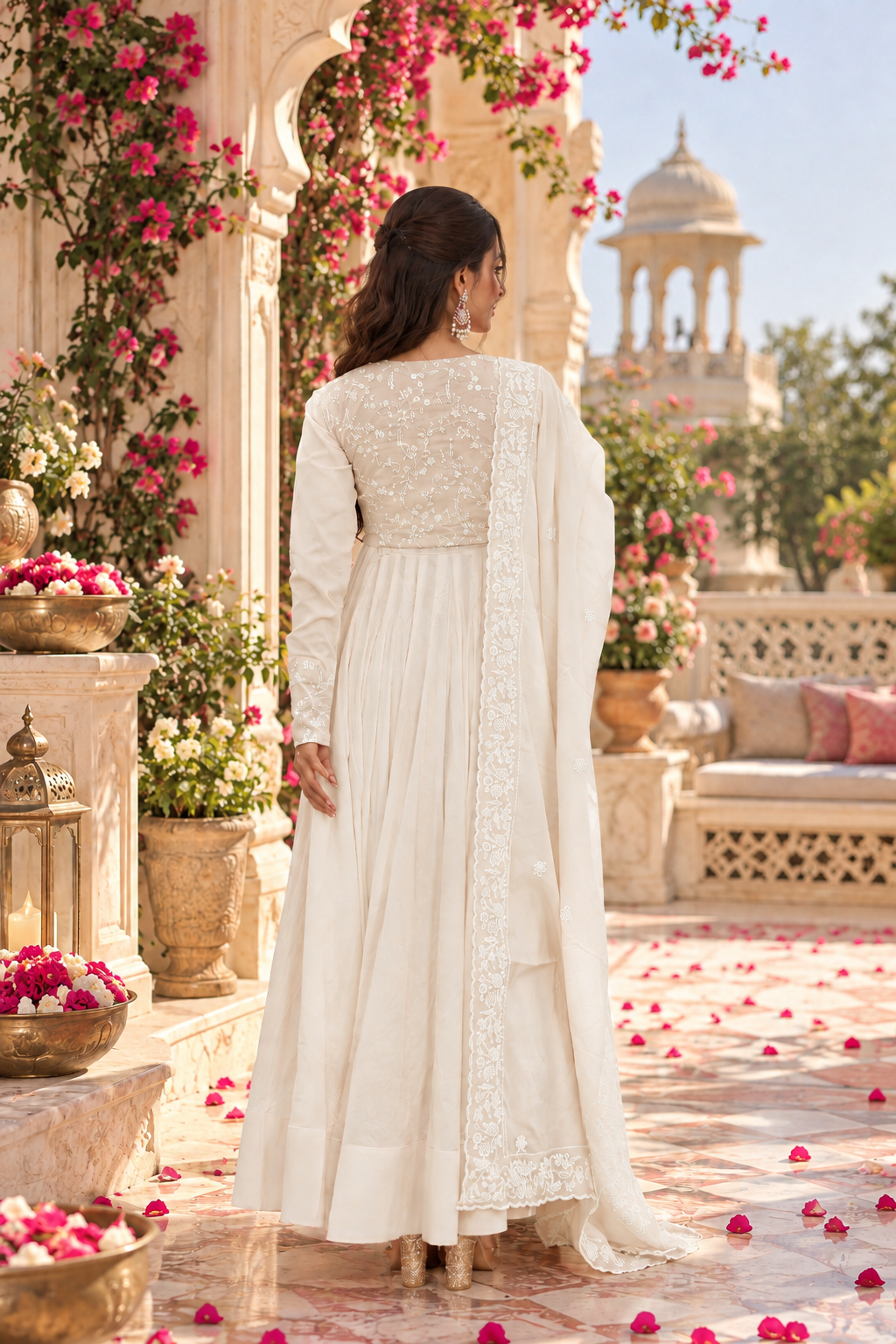 Chikankari Jacket Style Anarkali Suit Set
