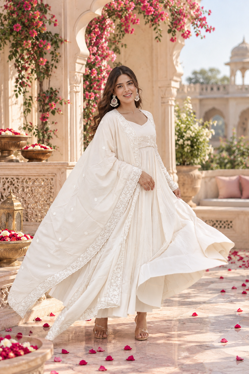 Chikankari Jacket Style Anarkali Suit Set